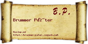 Brummer Péter névjegykártya