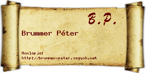 Brummer Péter névjegykártya